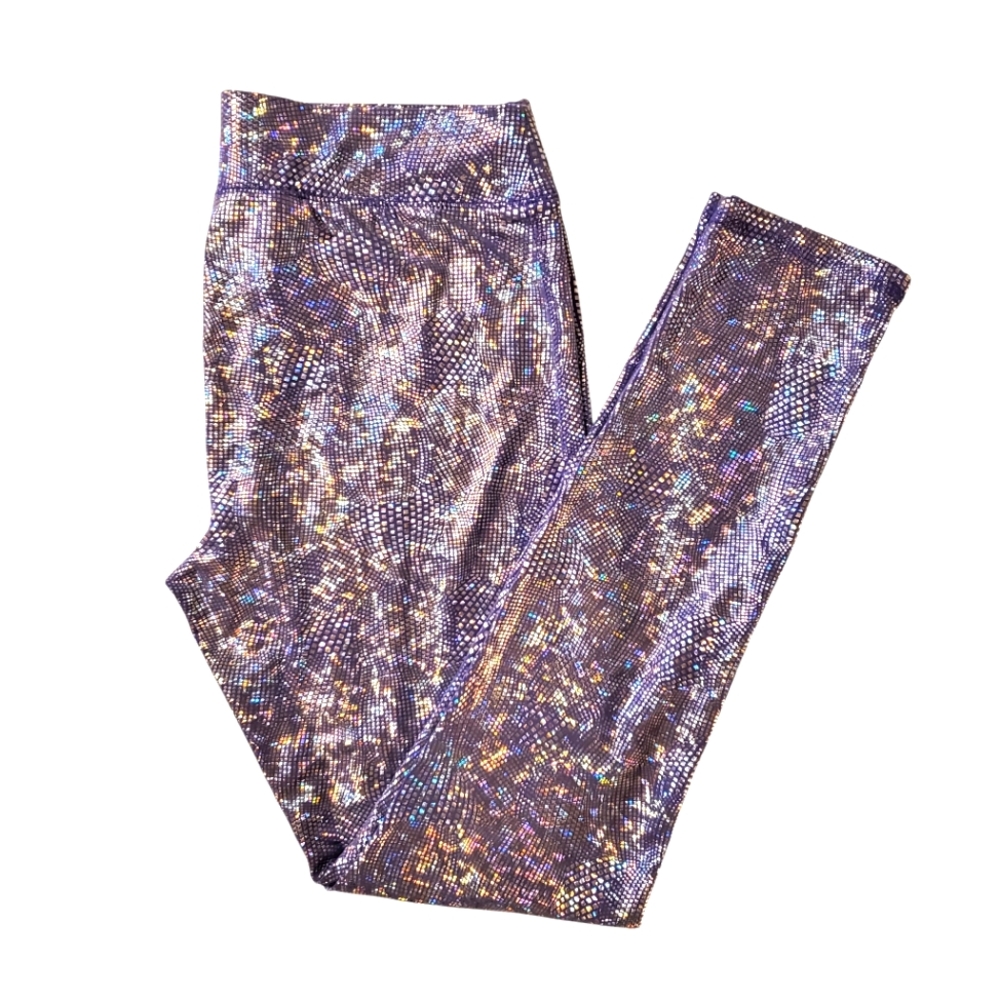 More Than Magic sparkly lavender leggings‎ size XL (14/16) RN 17730